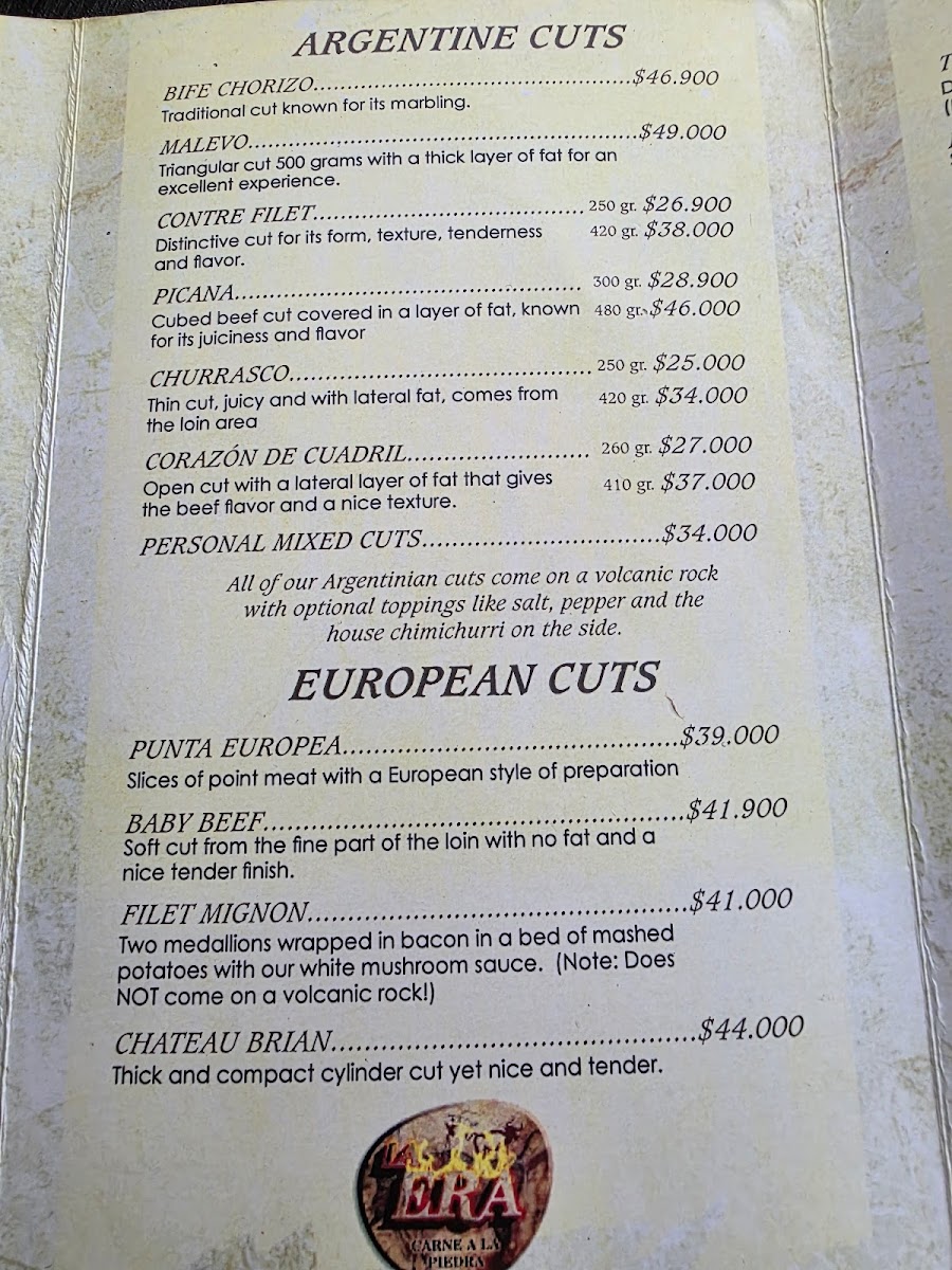 La Era Carne a la Piedra Menu - Image 2