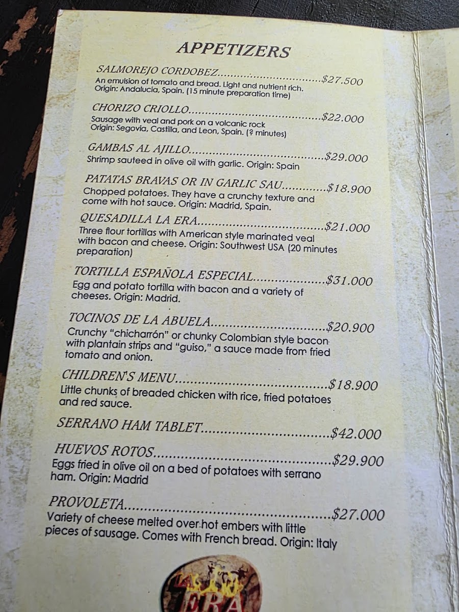 La Era Carne a la Piedra Menu - Image 3