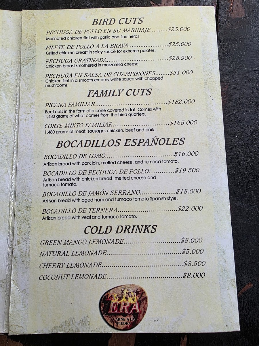 La Era Carne a la Piedra Menu - Image 4